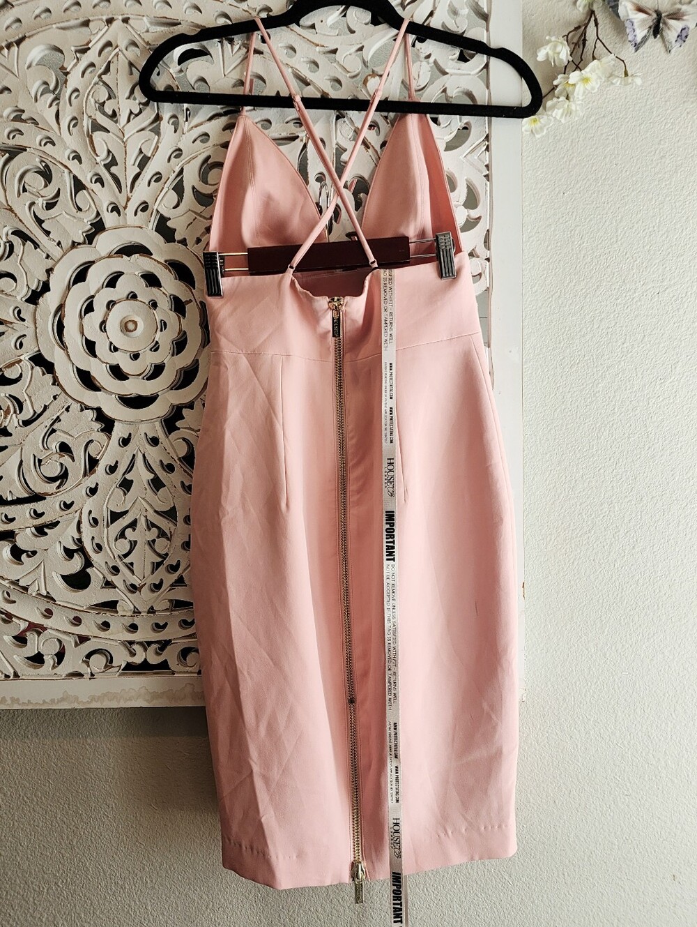 HOUSE OF CB LONDON LORE BLUSH BRALET SHAPE BODYCON DRESS NWT SIZE SMALL GLAM - Picture 6 of 16